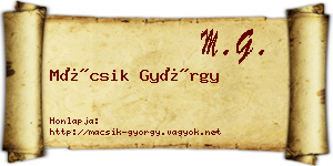 Mácsik György névjegykártya