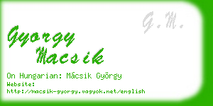 gyorgy macsik business card