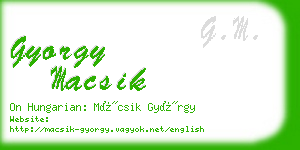 gyorgy macsik business card